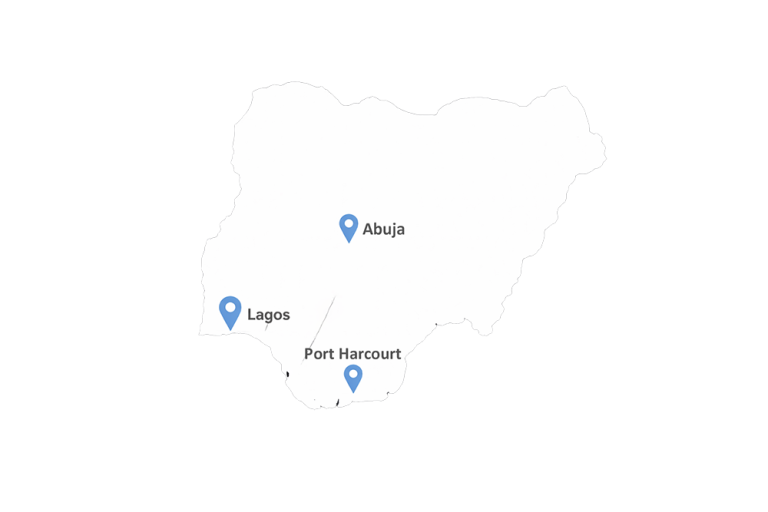 Localisation de la carte du Nigéria