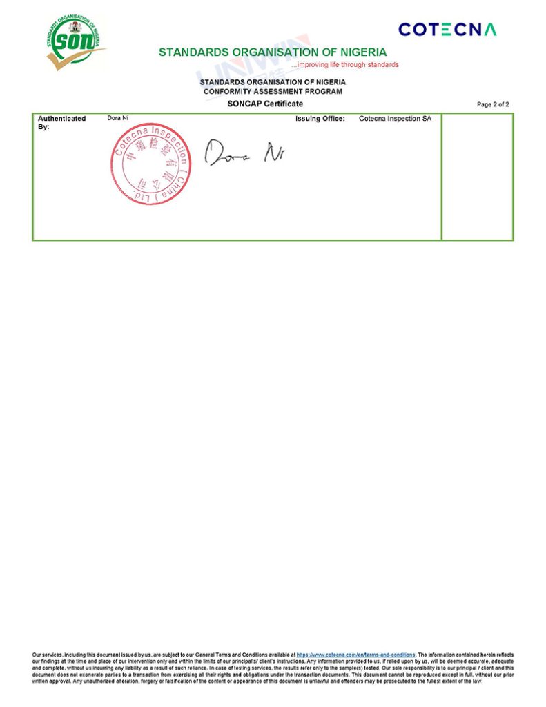 Signature et cachet officiels